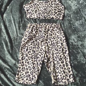 Cheetah Print Biker Short Set